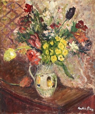 Lot 271 - Pauline Glass (1908-1992) ''Spring Flower'' Signed, oil on canvas board, 59.5cm by 49.5cm