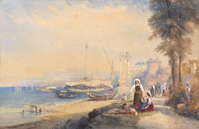 Lot 275 - Thomas Charles Leeson Rowbotham (1823-1875) Italian port (No. 1) Signed, dated 1855 and...