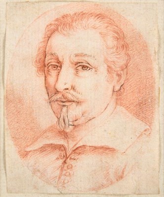 Lot 280 - Dutch School (17th century) Portrait of a man for an engraving Red and black chalk, 8cm by 6.5cm