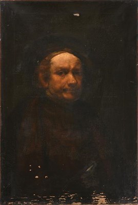 Lot 288 - After Rembrandt van Rijn (1606-1669) Dutch Self Portrait, head and shoulders  Oil on canvas, 89.5cm