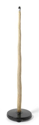 Lot 1246 - Narwhal (Monodon monoceros) Tusk, circa 1850-1880, adapted circa 1930  as a lamp/shade, tusk 140cm