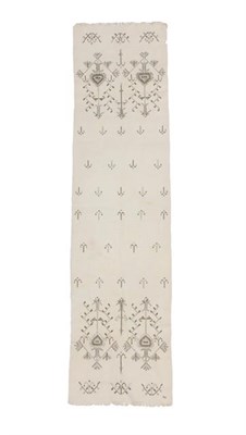 Lot 303 - An Ottoman Towel, late 19th/early 20th century, the plain linen ground of stylised geometric plants