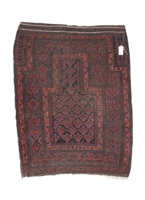 Lot 319 - Baluch Prayer Rug West Afghanistan, circa 1880 The midnight blue field of stylised plants...
