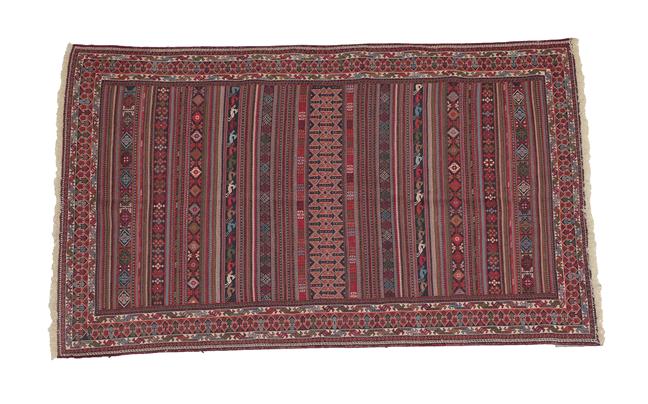 Lot 333 - ''Afshar'' Soumakh  Probably South East Iran, modern The field of wide and narrow polychrome...
