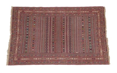 Lot 334 - Good ''Afshar'' Soumakh Probably South East Iran, modern The field with polychrome bands of...