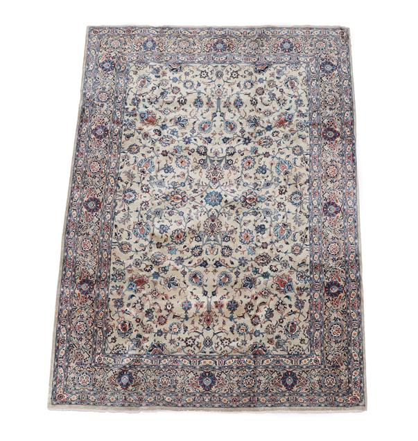 Lot 346 - Kashan Carpet Central Iran circa 1960 The ivory field with an allover design of scrolling vines and
