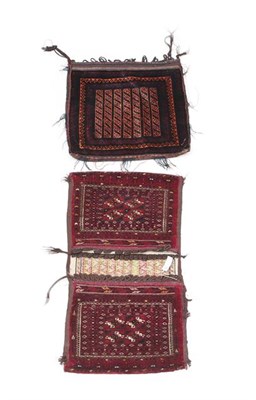 Lot 372 - A Turkmen Khorgeen, each face with four stepped güls enclosed by multiple narrow borders, 105cm by