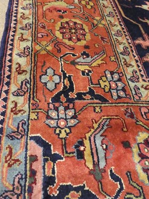 Lot 378 - Oriental Carpet of Heriz Design, 2nd half 20th century The indigo field with an allover design...