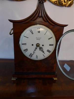 Lot 399 - A Mahogany Inlaid Striking Table Clock, signed Turnbull, Whitby, 19th century, arched pediment,...