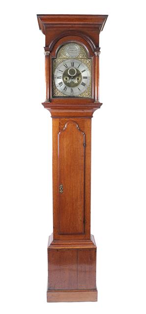 Lot 400 - An Oak Eight Day Longcase Clock, signed John Cornforth, Stokesley, circa 1770, flat top...