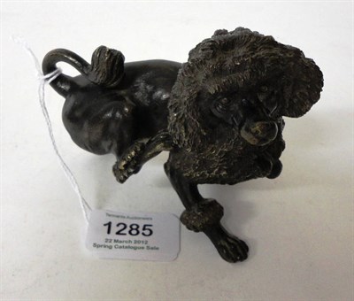 Lot 1285 - A French Bronze Model of a Poodle, late 19th century, standing scratching itself with a rear...