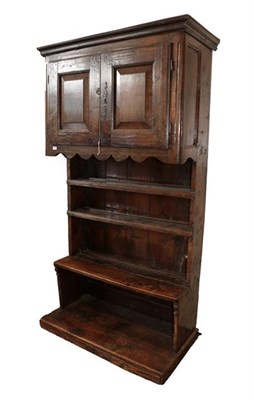 Lot 499 - An 18th Century French Provincial Joined Oak Free-Standing Cupboard, probably Breton, the...
