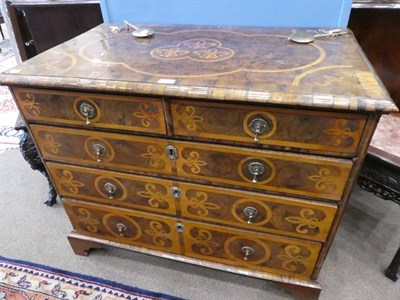Lot 509 - A William & Mary Walnut, Oyster and Marquetry Inlaid Straight Front Chest, late 17th century,...