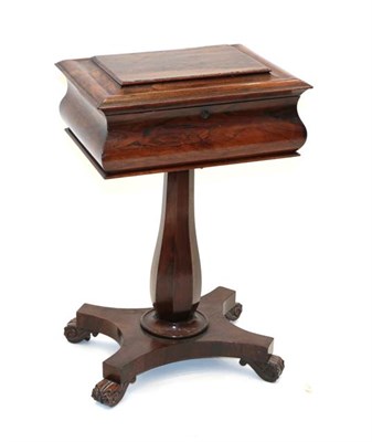 Lot 512 - A Victorian Rosewood Sewing Table, mid 19th century, the moulded hinged lid enclosing a later...