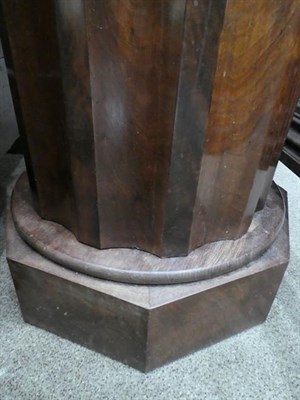 Lot 515 - A Victorian Mahogany Cylindrical Pot Cupboard, late 19th century, the moulded top with grey and...
