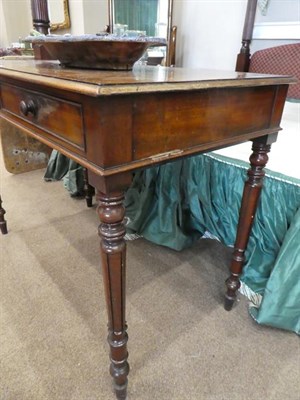 Lot 537 - A Victorian Mahogany Writing Table, mid 19th century, of rectangular form with two moulded drawers