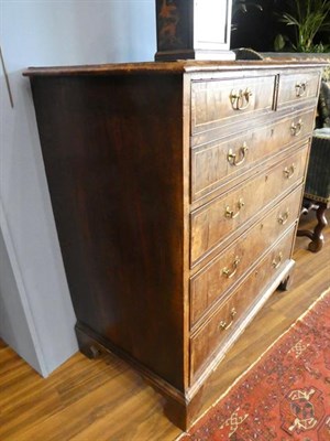 Lot 545 - A George I Burr Yewwood Veneered and Mahogany Sided Secretaire Chest, early 18th century, the...