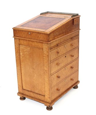 Lot 547 - A Late Regency Burr Satinwood Davenport, early 19th century, of attractive proportions, with...