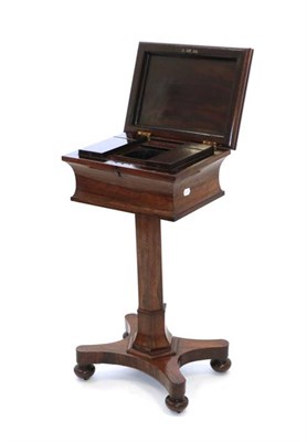 Lot 548 - An Early Victorian Rosewood Teapoy, the moulded hinged lid enclosing a fitted interior (lacking...