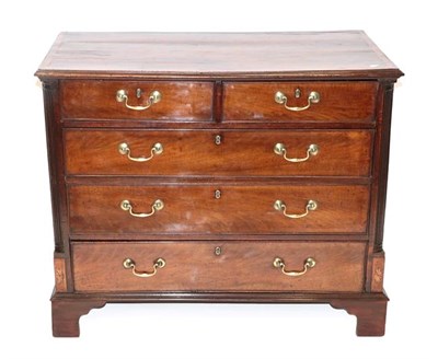 Lot 553 - A George III Mahogany and Crossbanded Straight Front Chest of Drawers, late 18th century, the...