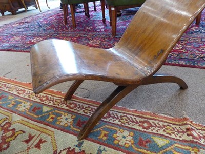 Lot 559 - A Victorian Stained Beech Astronomer's Chair, the curved back with pierced top rail extending...