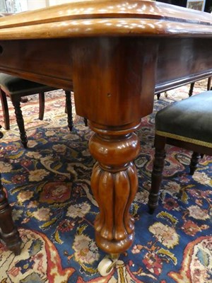 Lot 576 - A Victorian Mahogany Extending Dining Table, circa 1870, with three original additional leaves, the