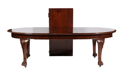 Lot 578 - A Late Victorian Mahogany Extending Dining Table, circa 1890, of D shape form, with two...