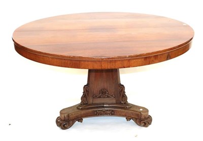 Lot 581 - A George IV Mahogany Circular Dining Table, 2nd quarter 19th century, the tip-top on a moulded...