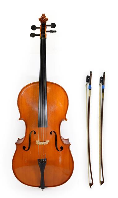 Lot 3005 - Cello 29 3/4'' two piece back, ebony fingerboard and pegs, with makers label 'Andreas Zeller...