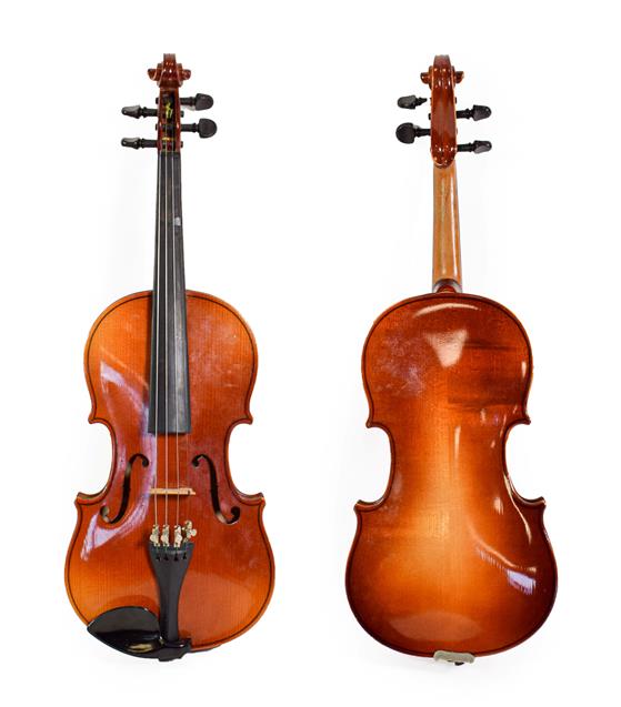 Lot 3011 - Violin 12 1/2'' two piece back, labelled 'Tatra By Rosetti'