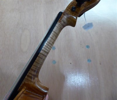 Lot 3022 - Violin 14'' two piece back, ebony fingerboard and pegs, labelled 'Briani Cipriano Vicentino'