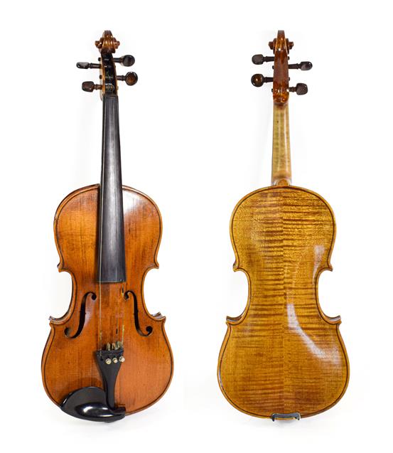 Lot 3024 - Violin 14'' two piece back, ebony fingerboard, no label (cased)