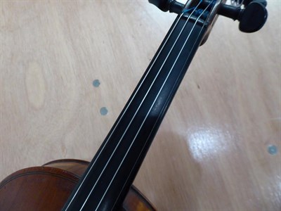 Lot 3025 - Violin 14'' two piece back, ebony fittings, labelled 'Giovanni Pistucci Napoli 1889'