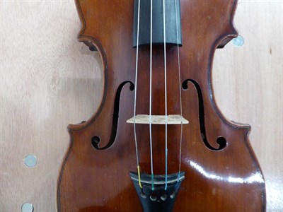 Lot 3025 - Violin 14'' two piece back, ebony fittings, labelled 'Giovanni Pistucci Napoli 1889'