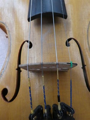 Lot 3027 - Violin 14'' one piece back, ebony fingerboard and tailpiece, with makers label 'K. Adams Bishop...