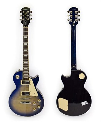Lot 3029 - Epiphone Les Paul Standard Pro blue sunburst, serial no.14121509702 two tone and two volume control