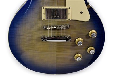 Lot 3029 - Epiphone Les Paul Standard Pro blue sunburst, serial no.14121509702 two tone and two volume control