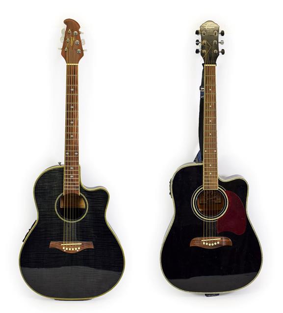 Lot 3032 - Two Electro-Acoustic Guitars (i) Tanglewood TMO 7NC bowl back with EMC Electronics FSE-3...