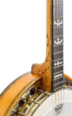 Lot 3033 - Bruno Royal Artist Four String Banjo 11'' head, 19 fret, 24 lugs, removable wooden resonator,...