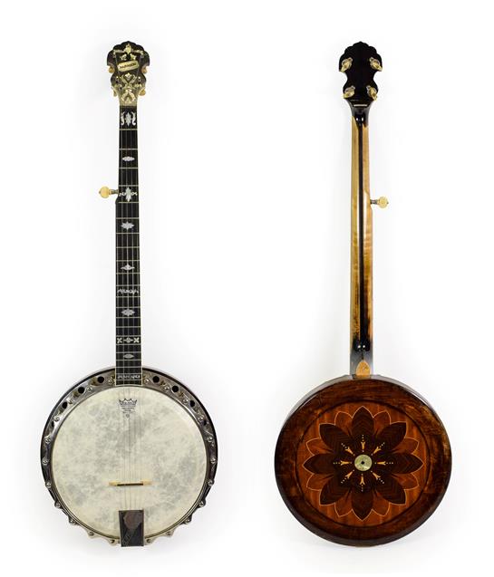 Lot 3035 - Clifford Paragon Five String Banjo 11'' head, 22 frets, 22 lugs, removable concave resonator...