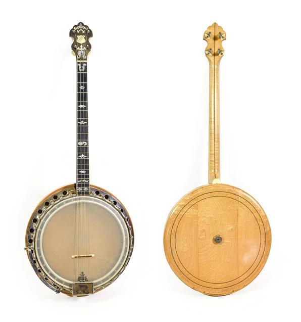 Lot 3036 - Clifford Paragon Tenor Four String Banjo 11'' head, 19 frets, 28 lugs, removable concave resonator