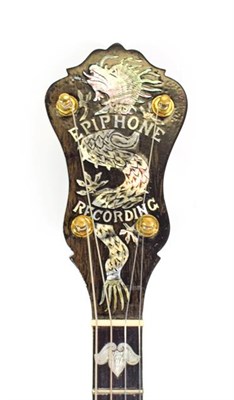 Lot 3037 - Epiphone Recording Artist Tenor Four String Banjo 11'' head, 19 frets, 24 lugs, removable resonator