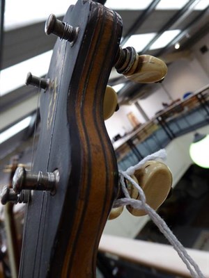 Lot 3038 - George Washburn Five String Banjo 10 1/2'' head, 22 frets, 22 lugs, open back, dowel stick...