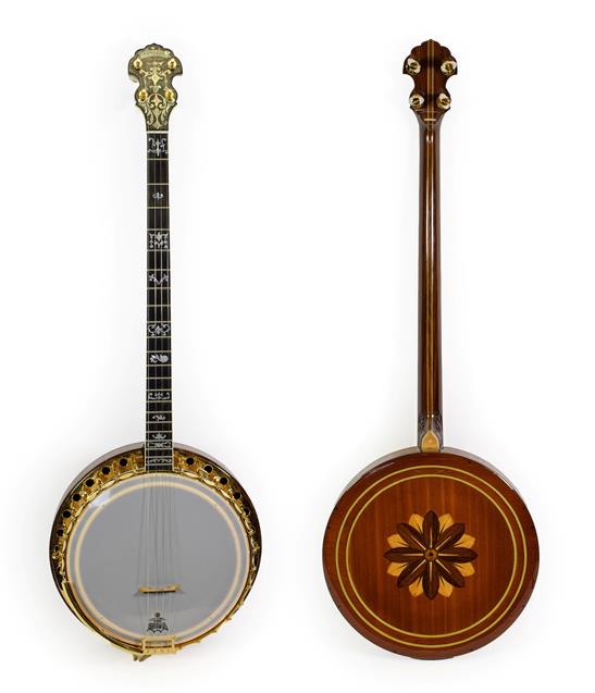 Lot 3039 - Paragon Artist Four String Banjo 11'' head, 22 frets, 28 lugs, removable concave resonator with...