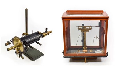 Lot 3075 - Oerling Precision Balance in glass case together with a Francis Schmidt & Haensch Polarimeter...