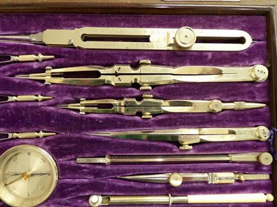 Lot 3096 - J Franks Opticians (Manchester) Drawing Set with two layers containing ivory rules: folding,...
