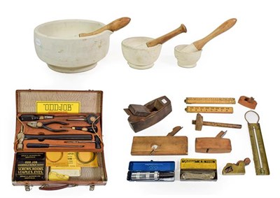 Lot 3110 - Various Woodworking Tools including Spear & Jackson 'Odd-Job' Standard set (in leather case),...