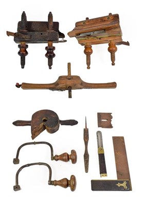 Lot 3111 - Various Woodworking Tools including two plough planes, router plane, two braces and a few other...
