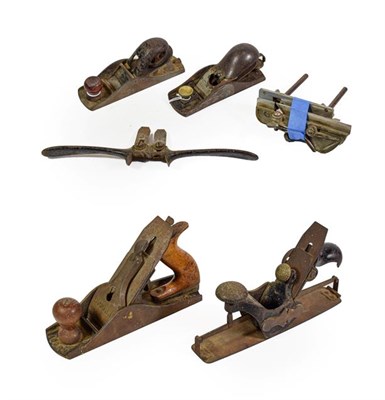 Lot 3112 - Wooden Planes including Stanley Compass, Acorn No.4 1/2 Smoothing, Side Rabbit marked Preston,...