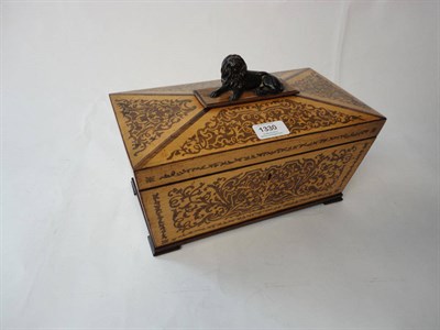 Lot 1330 - An Early Victorian Rosewood and Satinwood Marquetry Tea Caddy, of rectangular form with...